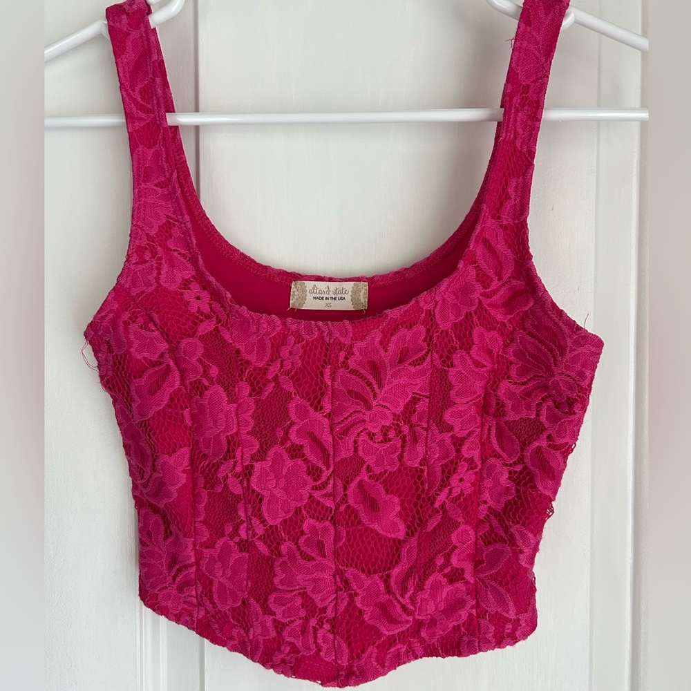 Hot Pink Floral Lace